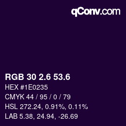 カラーコード: RGB 30 2.6 53.6 | qconv.com