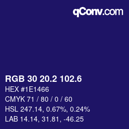 カラーコード: RGB 30 20.2 102.6 | qconv.com