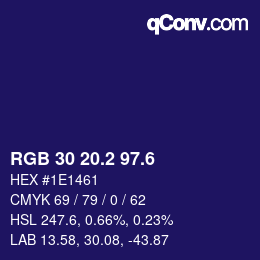 カラーコード: RGB 30 20.2 97.6 | qconv.com
