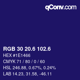 カラーコード: RGB 30 20.6 102.6 | qconv.com