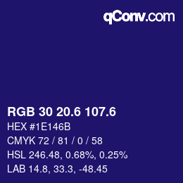 カラーコード: RGB 30 20.6 107.6 | qconv.com