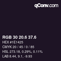 カラーコード: RGB 30 20.6 37.6 | qconv.com