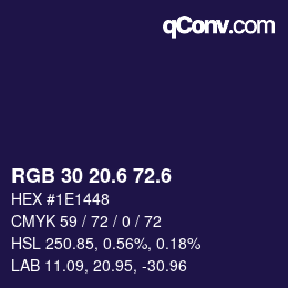 カラーコード: RGB 30 20.6 72.6 | qconv.com
