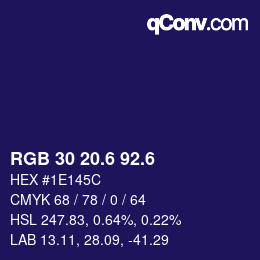 カラーコード: RGB 30 20.6 92.6 | qconv.com