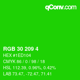 Color code: RGB 30 209 4 | qconv.com