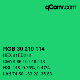 Color code: RGB 30 210 114 | qconv.com