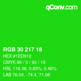 Color code: RGB 30 217 18 | qconv.com