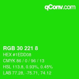 Color code: RGB 30 221 8 | qconv.com