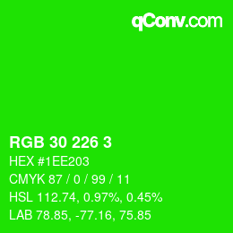 Color code: RGB 30 226 3 | qconv.com