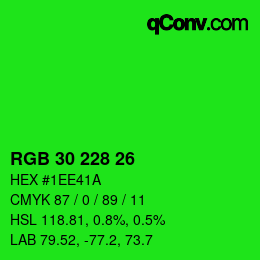 Color code: RGB 30 228 26 | qconv.com