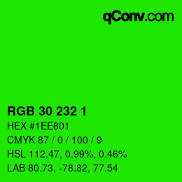 Color code: RGB 30 232 1 | qconv.com