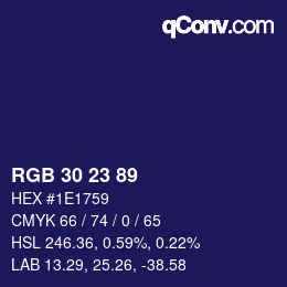 カラーコード: RGB 30 23 89 | qconv.com