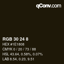 カラーコード: RGB 30 24 8 | qconv.com
