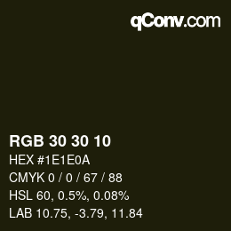 Color code: RGB 30 30 10 | qconv.com
