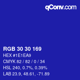 Color code: RGB 30 30 169 | qconv.com