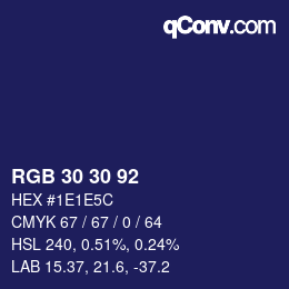 カラーコード: RGB 30 30 92 | qconv.com