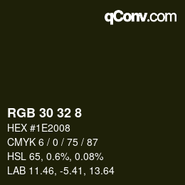 Farbcode: RGB 30 32 8 | qconv.com