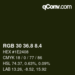 カラーコード: RGB 30 36.8 8.4 | qconv.com