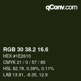 カラーコード: RGB 30 38.2 16.6 | qconv.com