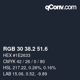 カラーコード: RGB 30 38.2 51.6 | qconv.com
