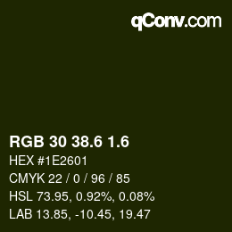 カラーコード: RGB 30 38.6 1.6 | qconv.com