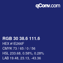 カラーコード: RGB 30 38.6 111.6 | qconv.com