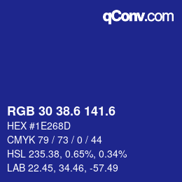 カラーコード: RGB 30 38.6 141.6 | qconv.com