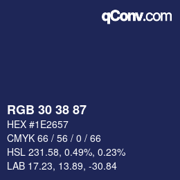 カラーコード: RGB 30 38 87 | qconv.com