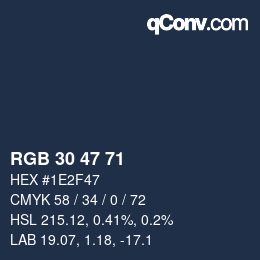 カラーコード: RGB 30 47 71 | qconv.com
