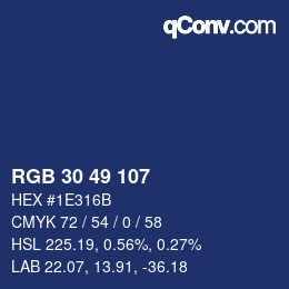 Color code: RGB 30 49 107 | qconv.com