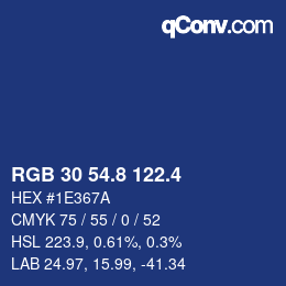 カラーコード: RGB 30 54.8 122.4 | qconv.com