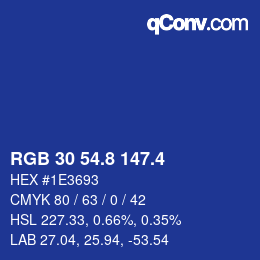 カラーコード: RGB 30 54.8 147.4 | qconv.com