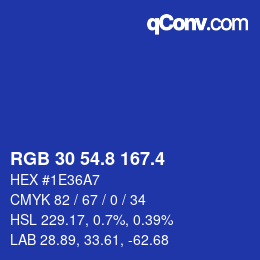 カラーコード: RGB 30 54.8 167.4 | qconv.com