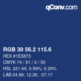 カラーコード: RGB 30 56.2 115.6 | qconv.com