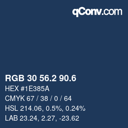 カラーコード: RGB 30 56.2 90.6 | qconv.com