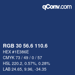 カラーコード: RGB 30 56.6 110.6 | qconv.com