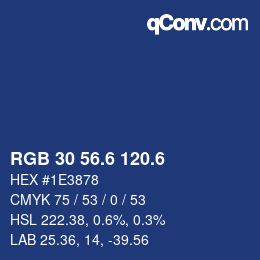 カラーコード: RGB 30 56.6 120.6 | qconv.com