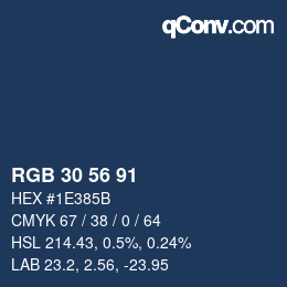 Color code: RGB 30 56 91 | qconv.com