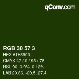 Color code: RGB 30 57 3 | qconv.com