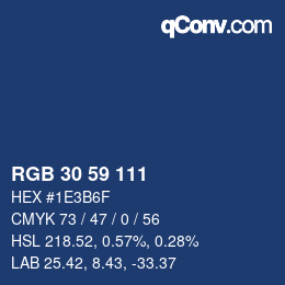 Farbcode: RGB 30 59 111 | qconv.com