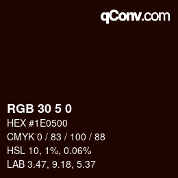 カラーコード: RGB 30 5 0 | qconv.com