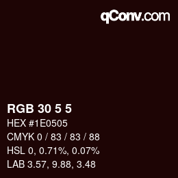 Color code: RGB 30 5 5 | qconv.com