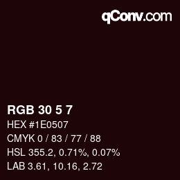 Color code: RGB 30 5 7 | qconv.com