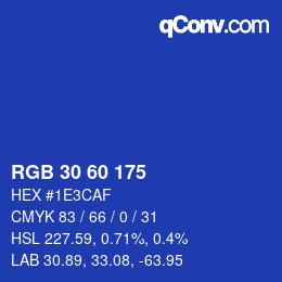 カラーコード: RGB 30 60 175 | qconv.com