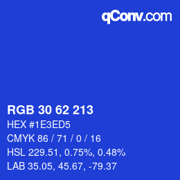 Color code: RGB 30 62 213 | qconv.com