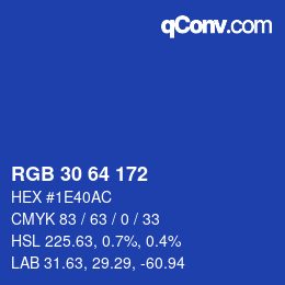 Color code: RGB 30 64 172 | qconv.com