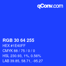 Color code: RGB 30 64 255 | qconv.com