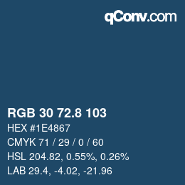 Color code: RGB 30 72.8 103 | qconv.com