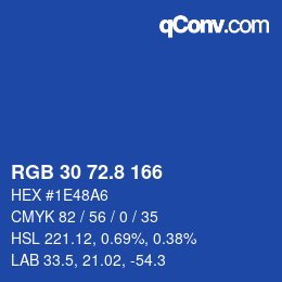 カラーコード: RGB 30 72.8 166 | qconv.com