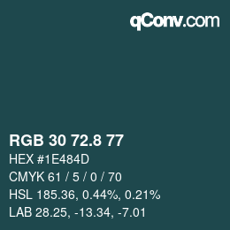 カラーコード: RGB 30 72.8 77 | qconv.com